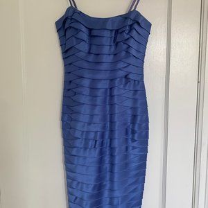 BCBG Satin Tiered Woven Strapless Dress
